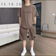 P.YH.ZH CLICH-TRAVE TRACHO PILOTO PILL SUT MANE SUMER SUMANTERS LETRAS DE MANAVA CORTE CULO REDONDO DE SESTEDO REDECTO. Camiseta Casual Sports Men's Clothing [set] 829 Caki M (recomendado 100-120 Jin [Jin equivale a 0.5 kg])