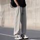Woodpecker casual pants for men 2025 summer trend ice silk loose straight pants for men teenagers versatile draping feeling high-end trousers for men 6636 gray 4XL recommended 180-200Jin [Jin equals 0.5 kg]