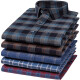 Primavera nueva camisa a cuadros puro a cuadros de algodón de manga larga para hombres suéter de papá de mediana edad camisa espesa de algodón 18-673 S 38