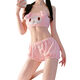 
Interesting underwear split and emotional bellyband women's confusing emotions but suit pure erotic sexy sleeping Tu Boxiong uniform pink + 9756 net clothes all size