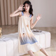 Victoria's style summer suspender nightgown for women's new pure cotton student Korean version sweet and slim and cute bow sleeveless pajamas for girls CA6167 (nightskirt) M size recommendation (85-105Jin [Jin equals 0.5 kg])