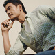 Gant / Gantt [style asiatique] chemise de trajet en coton pur masculin vert chemise à manches longues à manches longues à carreaux