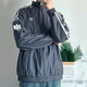 
ADIDAS Adidas Jacket Men and Women Three Stripe Sportswear Retro Loose Windproof Cardigan Three-Leaf Crock Stand-Link Jacket JI7533 Dark Gray M