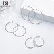 DAISY DREAM999 Pure Silver Needle Large Hoop Earrings Women's High-Quality Temperament Hoop Earrings 2025 New Hot Style Earrings Earrings 999 Silver Needle Zhao Liying's Same Style 4cm Gold Hoop Earrings