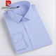 Pier Cardin Authentic Xinjiang reines Baumwollfreies Eisenhemd Herren-Langarm 2025 Frühling, mittlere und ältere Unternehmen Anti-Falten-Formale Verschleiß blau gestreiftes Inch-Hemd 8w6626 42 150 ~