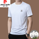 Pier Cardin high-end summer 2025 new high-end embroidered short-sleeved top thin round neck cool ice silk half-sleeved T-shirt black [tee 13062] M 165 [suitable for weight 100-120 Jin [Jin equals 0.5 kg]]