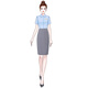 Huanpei Blue Blue Professional Suit Shirt Suit Jupe Business Entretiens Formelles Propriété STENANTESSE Réception de travail Summer Blue Blue Short à manches (17087) S