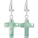 TIMESWIND natural A goods jadeite blue water cross earrings S925 silver inlaid jade earrings women's earrings blue water cross earrings D1106 S925 silver inlay (with certificate)