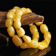 Yanyun Jewelry Shape-shaped Beeswax Bracelet Natural Raw Stone Amber Full Honey Chicken Butter Yellow Buddha Bead Single Circle Bracelet for Men and Women 20-23g