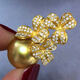 Shantou Lincun quality South Sea gold bead pendant Philippine thick gold seawater pearl 1213mm perfect round bead 14mm