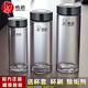 希诺（HEENOOR）玻璃杯单层泡茶便携男女士水杯车载加厚耐热商务便携杯子 6196-本色带滤网 原装PU 530ml