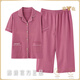 Yalu 2025 new pajamas for women in summer pure cotton short-sleeved cropped pants for summer loose large size cardigan with pocket cardigan home NX9871 M