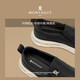 MONTAGUT old Beijing canvas shoes men's summer light and breathable lazier shoes comfortable and odor-proof soft sole casual loafer shoes black (leather shoe size) 41