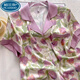 Palando 2025 Nuevo pijama para mujeres para el verano delgada seda de seda de seda de manga corta Ins Ropa para el hogar de verano de verano para el exterior. SDX#9905 Crayon Shin-shikong Shorts Shorts de manga corta M Recomendado 75-95Jin [Jin equivale a 0.5 kg]