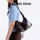 Amazing Song Yisong Chen Duling's same style women's bag Donut HOBO small light luxury big-name bag cowhide shoulder crossbody bag