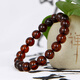 Famous family blood amber bracelet for women and men natural amber single circle bead bracelet maroon bracelet birthday gift 9mm