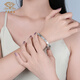Chinese jewelry broken ice pt950 platinum bracelet for women platinum semi-solid ring birthday and Valentine's Day gift for girlfriend and wife platinum broken ice bracelet gold weight about 10g 60#