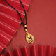 Pupan Lao Phoenix 999 Bengal Red Gold Vietnamese Sand Gold Necklace Trendy Water Drop Pendant Long-lasting Color Copper Gold Plating X3433 Water Drop Shape Necklace Lao Fengxiang Quality