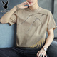 Playboy (PLAYBOY) pure cotton short-sleeved T-shirt for men 2025 new half-sleeved T-shirt loose trendy summer men's top Z829 gray 2XL [Suggested 143-158Jin [Jin equals 0.5 kg]]