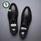
Woodpecker head layer cowhide men's sandals summer genuine leather hollow leather shoes business casual height-enhancing British lace-up men's shoes 9928 black hollow sandals 40