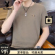 Playboy (PLAYBOY) 2025 summer new round neck ice silk short-sleeved T-shirt for men casual breathable large-size half-sleeved T-shirt top trendy shirt brown 1105 M 90-115Jin [Jin equals 0.5 kg]