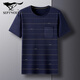 Septwolves (Septwolves) Sommer-Männer kurzärmelig T-Shirt mit mittleren Nacken mit mittleren Nacken mit Middle Color Color Top Herren lose, halbärmelige Taschen Live DX-691 Lake Blue M 165/Vorgeschlagen 120jin [Jin gleich 0,5 kg] oder weniger
