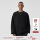
BODYDREAM BM lazy round neck sweater men's spring solid color pullover sweater base knit sweater trend black 2XL
