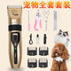 High-power pet electric clipper, dog shaver, cat Teddy grooming clipper, shaving feet, champagne gold daily set, high-power, non-stuck hair clipper