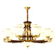 Sanxiong Aurora Neue chinesische Kronleuchter Wohnzimmer Lichter Walnussfarbe Chinesische Schlafzimmer Schlafzimmer Esslicht Moderne atmosphärische chinesische klassische Lichter HX9928 Kopf Drei Farben wechseln Licht
