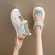 Frauenschuhe 2025 Sommer neu atmungsaktive und leichte Mary Jane Klettverschluss mit einem Fuß dicker Sohle Anti-Slip Slow Stiefmutterschuhe YGNX-677 Orange 35