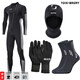 TOIXI BRORY3MM wetsuit cold-proof gelcoat thickened large size one-piece wet long-sleeved coach sports swimsuit for men and women black four-piece set C 3mm L (suitable weight 144-160Jin Jin equals 0.5 kg)