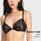维多利亚的秘密（Victoria's Secret）全新性感轻薄软钢圈网纱刺绣花卉蕾丝文胸内衣女薄款