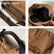 CavlslKcat retro canvas tote bag men's large-capacity handbag daily commuter shoulder crossbody bag casual travel bag dark brown 12.9 inches 37*17*36CM