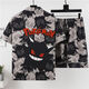 Mu fengqing Pyjama Herren Sommer kurzärmelige Shorts Comic Student Thin Plus Fat Plus Size Herren Hauskleidung Casual Anzug Red Eye 3271 [Cartoon-Anzug] m Standard (High 165100Jin [Jin entspricht 0,5 kg]))