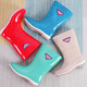 Botas de lluvia para mujeres, cuatro estaciones, tubo medio de uso general y alto, tubo bajo, más terciopelo, zapatos calientes, no impermeables, zapatos de goma de tubo largo de cocina, sobrepachados [engrosado] 317 Tubo alto Khaki 37