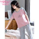 Modal Pyjamas für Frauen im Sommer kurzärmeligte Kumpelhosen reine Baumwolle losen niedlichen Cartoon All-Cotton-Sommer-Heimbekleidungsanzug Frauen Emerald Green 679 Cropped Hosen M Frauen-(80 ~ 95 Jin [Jin gleich 0,5 kg]))