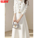 
Hengyuanxiang white shirt dress attended important occasions in spring and autumn, temperament, famous lady goddess style, long dress, white dress, XL 115-125Jin[Jin equals 0.5 kg]