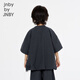 Jnby by JNBY Jiangnan Buyi children's short-sleeved shirt cotton H-shaped V-neck summer boys and girls 1P5212190 413/grey navy 100 cm