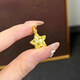 CAOX pure gold 999 five-pointed star necklace for women ancient hammer pattern meteorite star pendant gold national trend clavicle chain gift hammer pattern star pendant light style