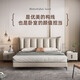 Yusen Yi Aisu Modern Simple Leather Single Double 1.51.8m Italian Minimalist Cream Style Master Bed Solid Wood Bed High-Legged Single Bed Color Number Rainbow 162-35/9734 1800mm*2000mm Air Pressure Structure