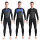 OUZO 3mm wetsuit thickened warm winter swimsuit snorkeling suit surfing suit men's long-sleeved long pants one-piece black BCM3002-B S