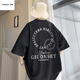 Con el sitio web oficial de Yishion Pure Yishion A21 Camiseta de manga corta para hombres para hombres de moda de moda de verano suelta al niño de mante manga redonda de cinco partes Color 5012 Color de albaricoque XL 125-140Jin [Jin iguala 0.5 kg]
