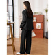 Awakening Paradise Double-breasted Loose Suit Casual Pants Two-piece Spring and Autumn Style Small Suit Pants Set Black XL