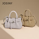 ZhuoSini Boston Bag Casual Braided Temperature Tote Bag European and American Style Crossbody Bag Qixi Fashionable and Versatile Light Purple
