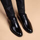 Xo Lederschuhe Männer [hochwertiger Kuhläden] Männergeschäft formelle Freizeitschuhe Herren britische Büro Derby Schuhe Herrenschuhe schwarz [Handgriffmuster-starke Textur] 6621-2 42
