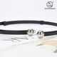 
Adjustable women's thin belt, fashionable spherical double-buckle belt, versatile cowhide belt, women's decoration with dress strap 15939-white 95cm 50-