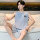 2025 new summer men's pure cotton pajamas set casual vest shorts for outdoor wear OMM13064 L