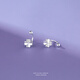 RSRDDY Old Phoenix 9999 sterling silver earrings four-leaf clover women's silver temperament sweet screw-buckle earrings for girls sterling silver four-leaf clover earrings Lao Fengxiang same style 2.99g limited time sale