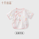 October crystal baby half-back newborn clothes baby pure cotton mesh short-sleeved top summer thin section A category 0-3 months