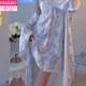 Pajamas de seda de hielo modales para mujeres en verano puro y sexy pintura de tinta pantalones cortos de suspensión de tinta se puede usar afuera de 6625# start shorts m [recomendado 80-100Jin [Jin iguala 0.5 kg]]]